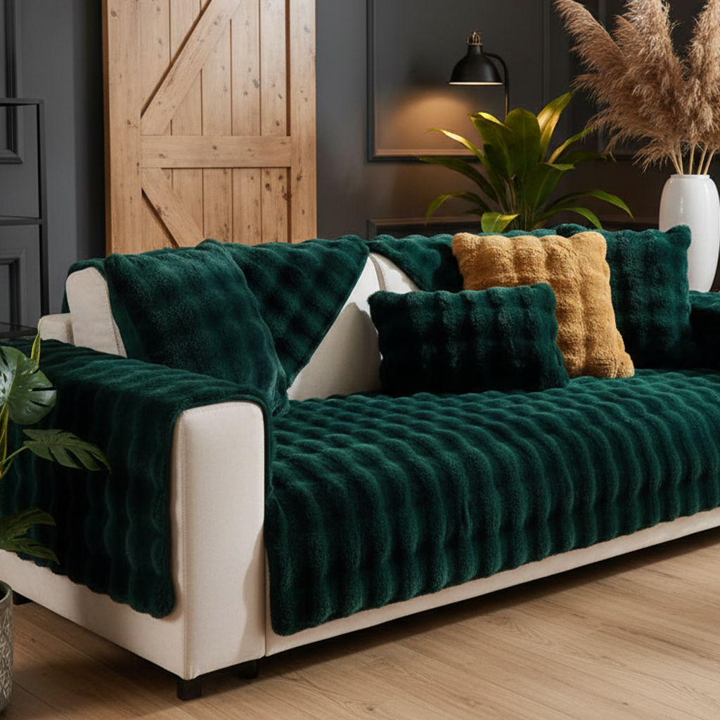 Veloura Élite Sofa Cover – Ultra Cozy Protection with Elegant Quilted Pattern
