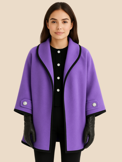 Plus-size women's winter coat with long, straight shape