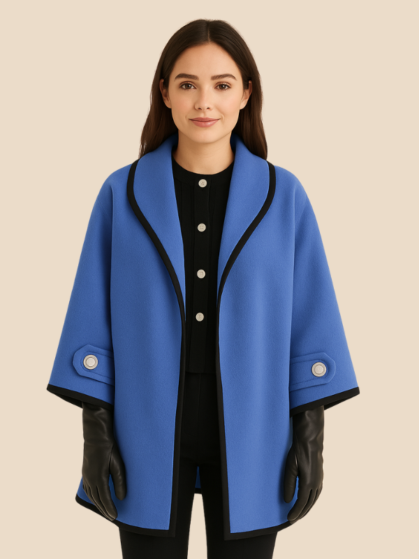 Plus-size women's winter coat with long, straight shape