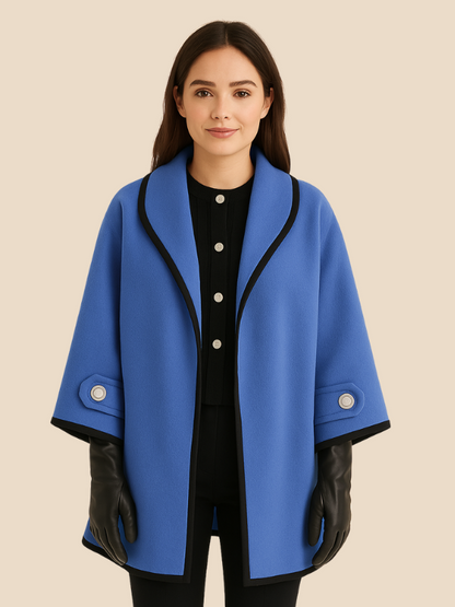 Plus-size women's winter coat with long, straight shape