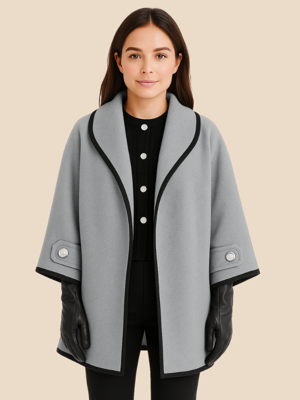 Plus-size women's winter coat with long, straight shape