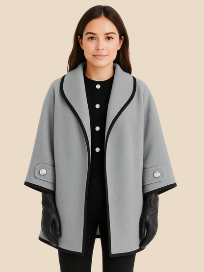 Plus-size women's winter coat with long, straight shape