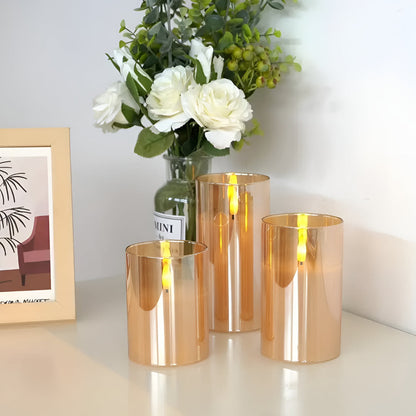 Luminara 3D LED Candle Set – Flameless, Stylish & Safe | Set of 3