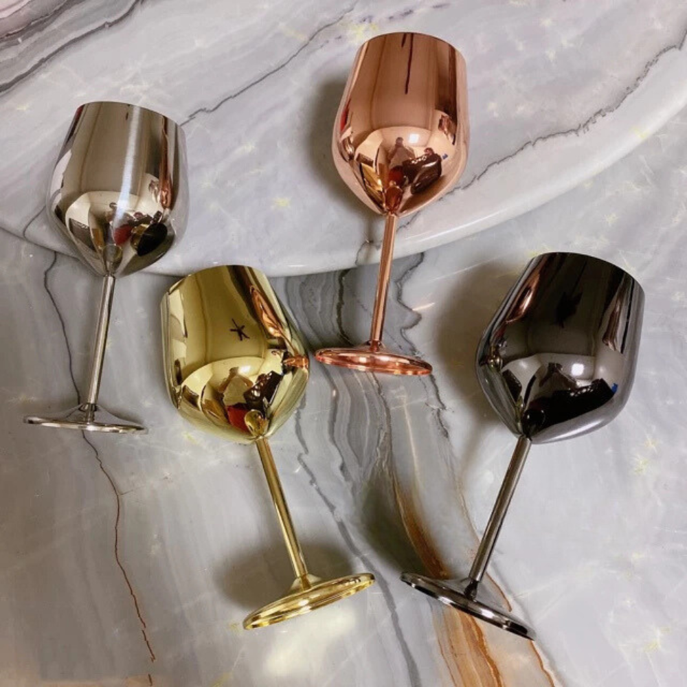 Argenta Stainless Steel Wine Glass – Shiny & Break-Resistant