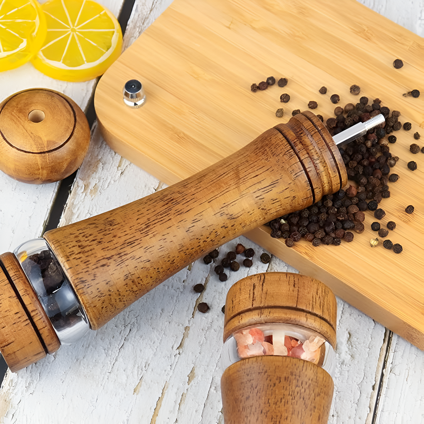 Rustico Oak Spice Mill – Salt & Pepper Set Made from Natural Wood