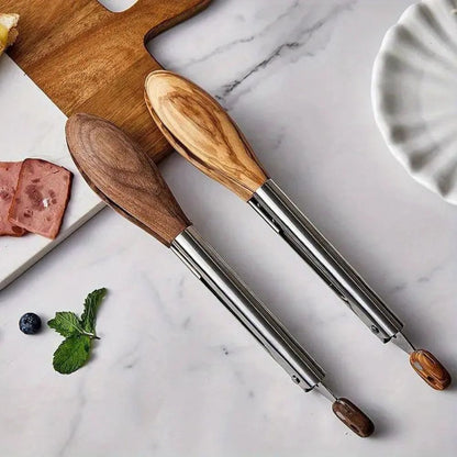 Haverton Kitchen Tongs – Solid Wood & Stainless Steel, Set of 2