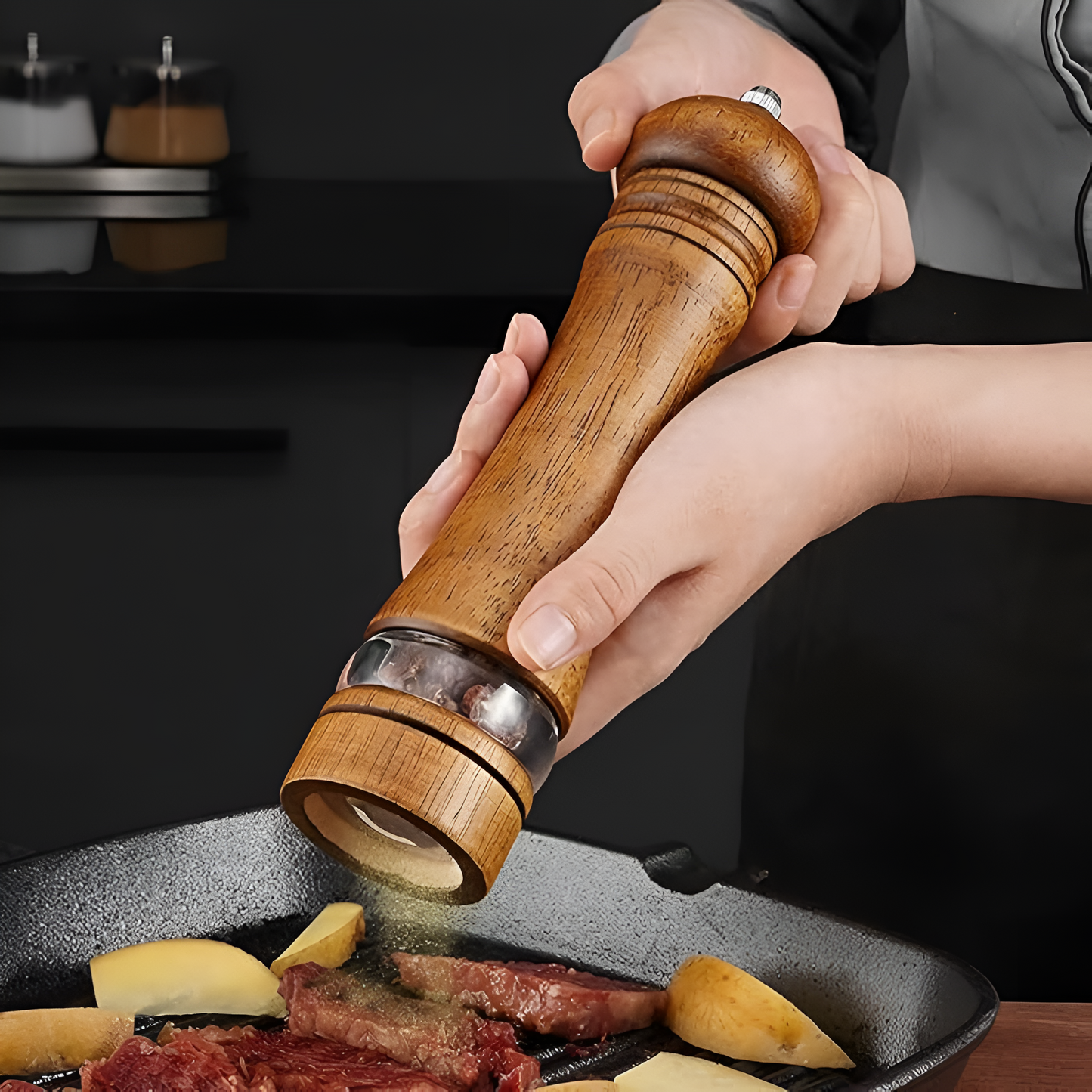 Rustico Oak Spice Mill – Salt & Pepper Set Made from Natural Wood