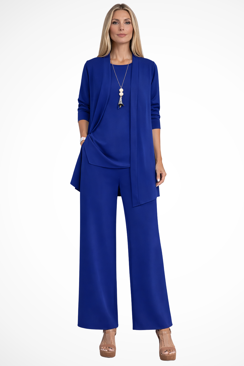 Women's 3-Piece Pantsuit with Cardigan and Top