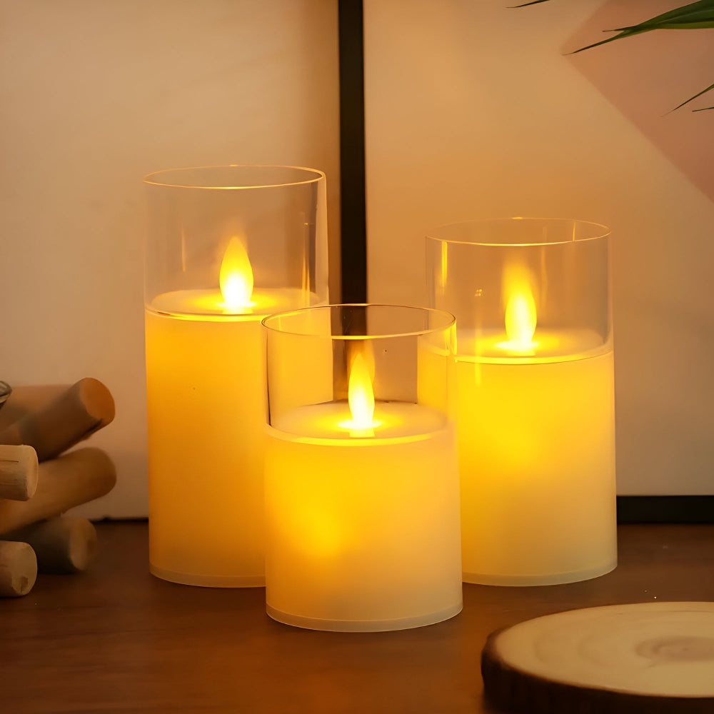 Luminara 3D LED Candle Set – Flameless, Stylish & Safe | Set of 3