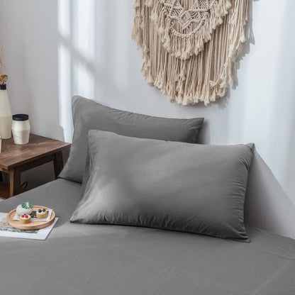Pillowcases 2-piece set made of pre-washed cotton in mustard yellow 48 x 74 cm, breathable and soft