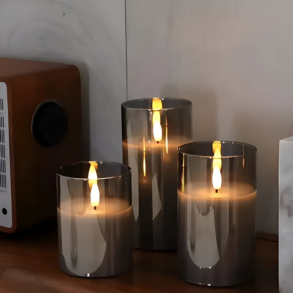 Luminara 3D LED Candle Set – Flameless, Stylish & Safe | Set of 3