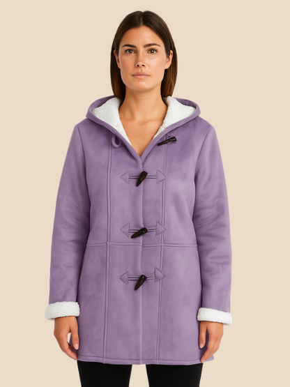 Women's coat with hood and fleece lining