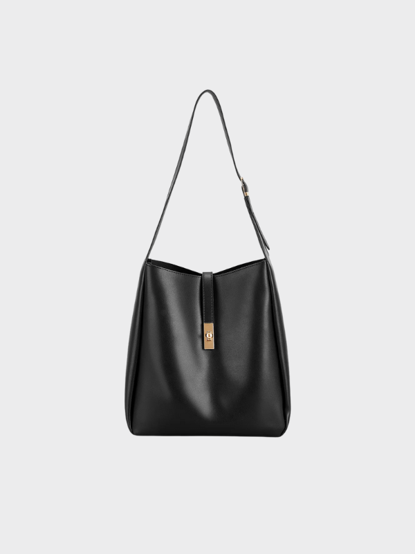 Women's leather shoulder bag with spacious main compartment