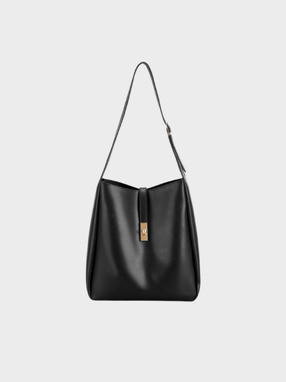 Women's leather shoulder bag with spacious main compartment