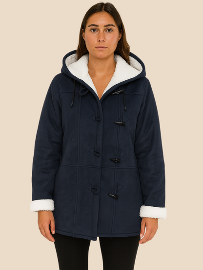 Women's coat with hood and fleece lining