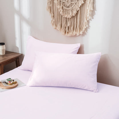 Cotton pillowcases 2-piece set stone washed solid color with hotel closure made of pure cotton
