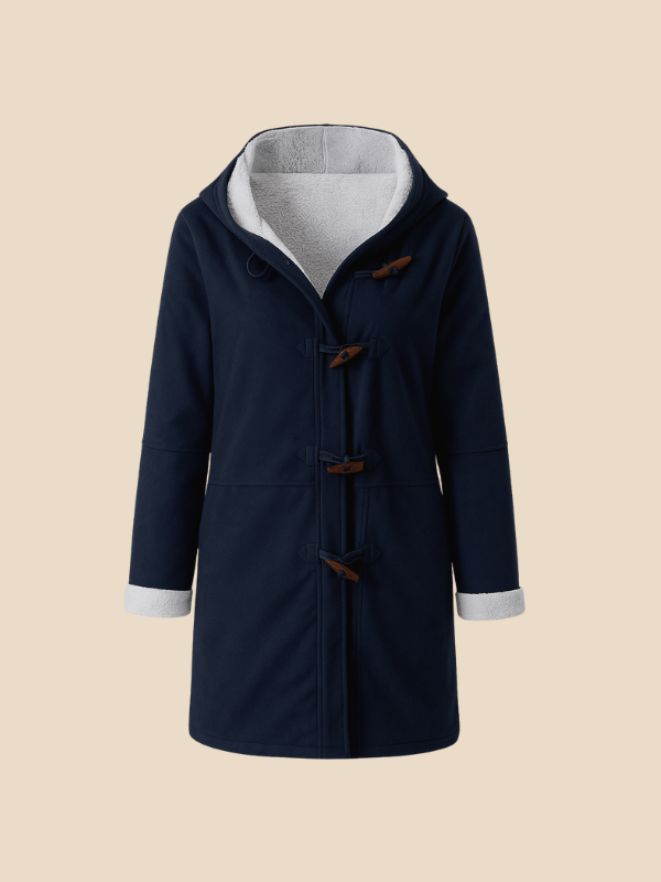 Women's coat with hood and fleece lining