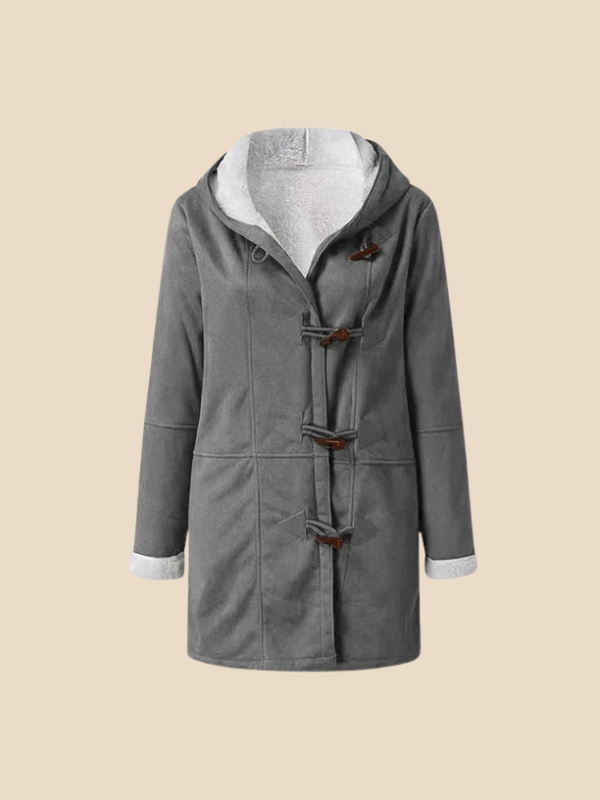 Women's coat with hood and fleece lining