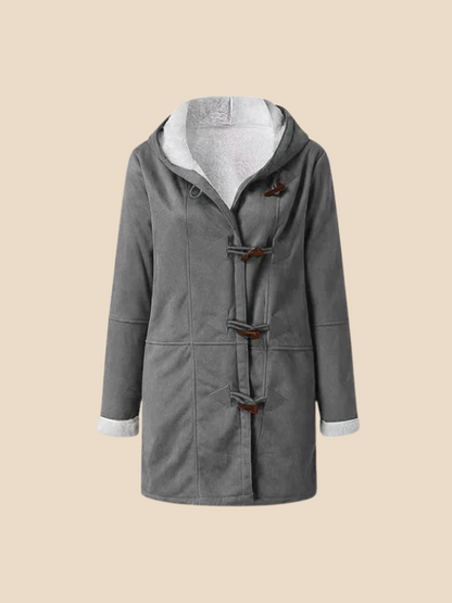 Women's coat with hood and fleece lining