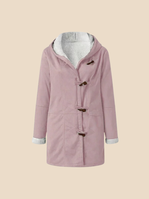 Women's coat with hood and fleece lining