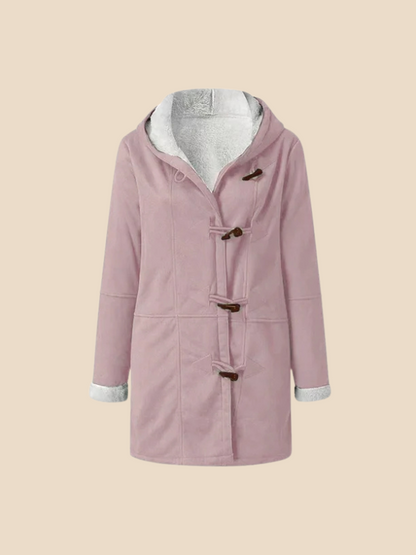 Women's coat with hood and fleece lining