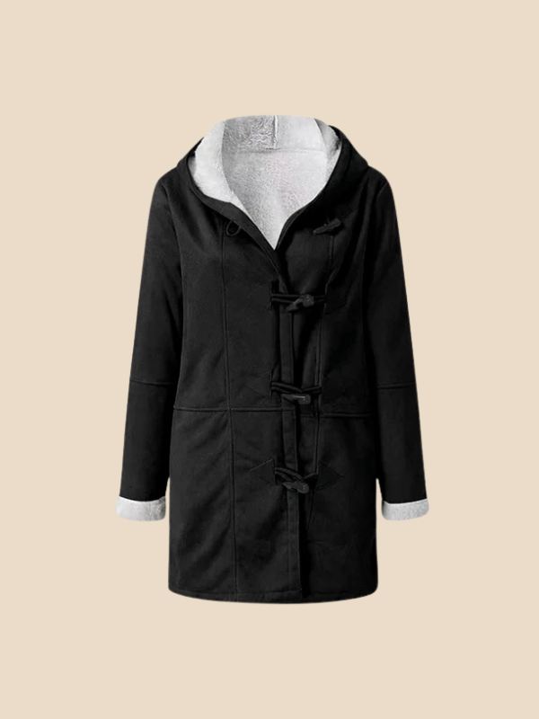 Women's coat with hood and fleece lining