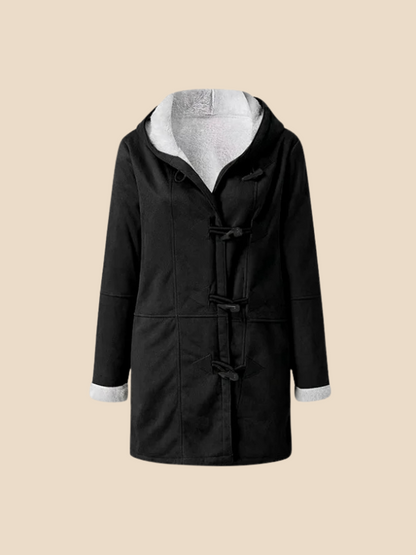 Women's coat with hood and fleece lining