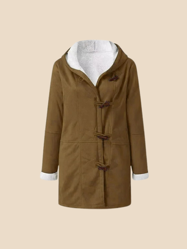 Women's coat with hood and fleece lining