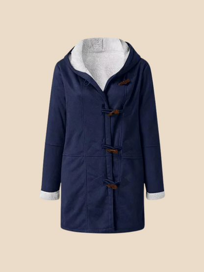 Women's coat with hood and fleece lining