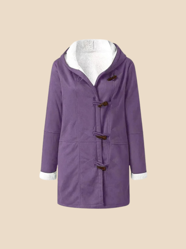 Women's coat with hood and fleece lining