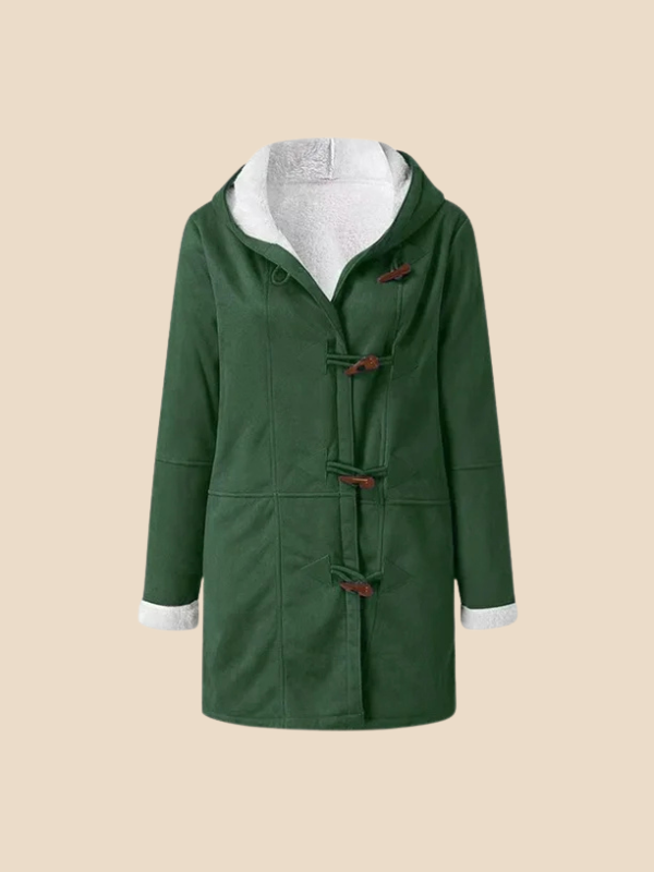 Women's coat with hood and fleece lining