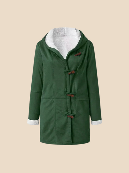 Women's coat with hood and fleece lining