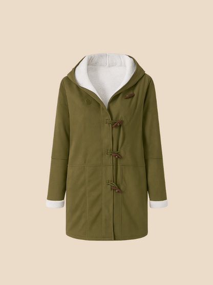 Women's coat with hood and fleece lining