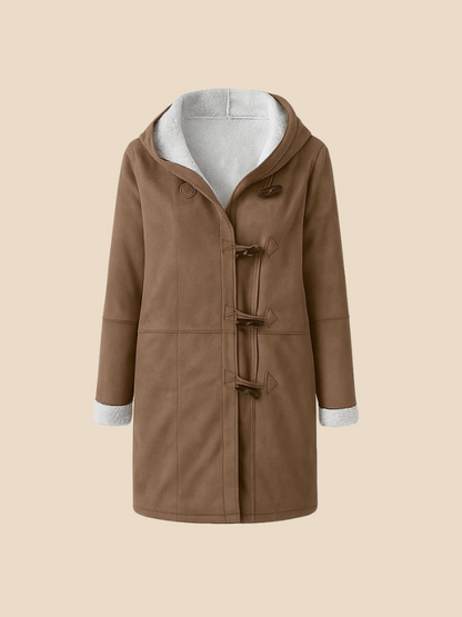 Women's coat with hood and fleece lining