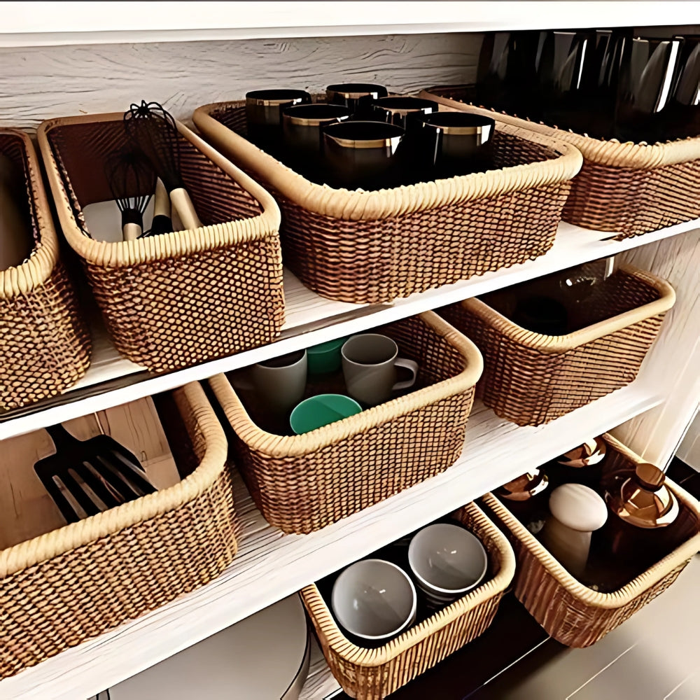 Rectangular Rattan Basket – Handcrafted Storage