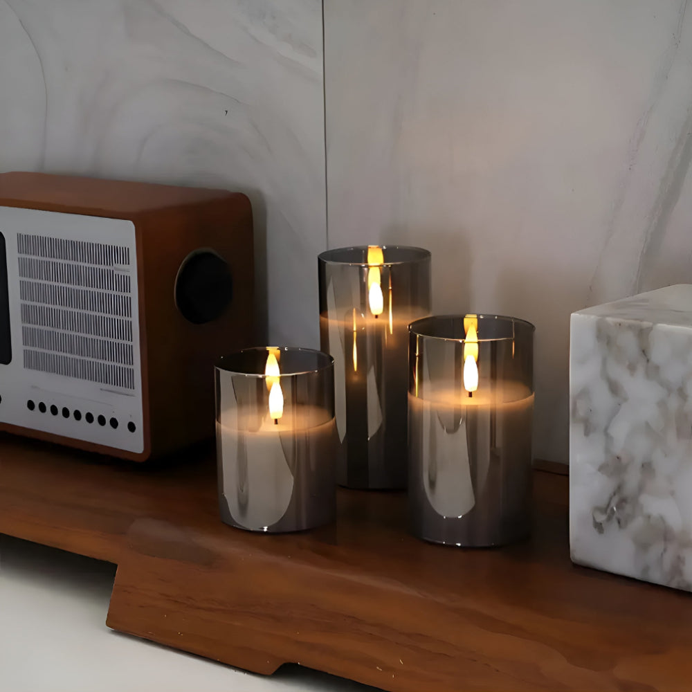 Luminara 3D LED Candle Set – Flameless, Stylish & Safe | Set of 3