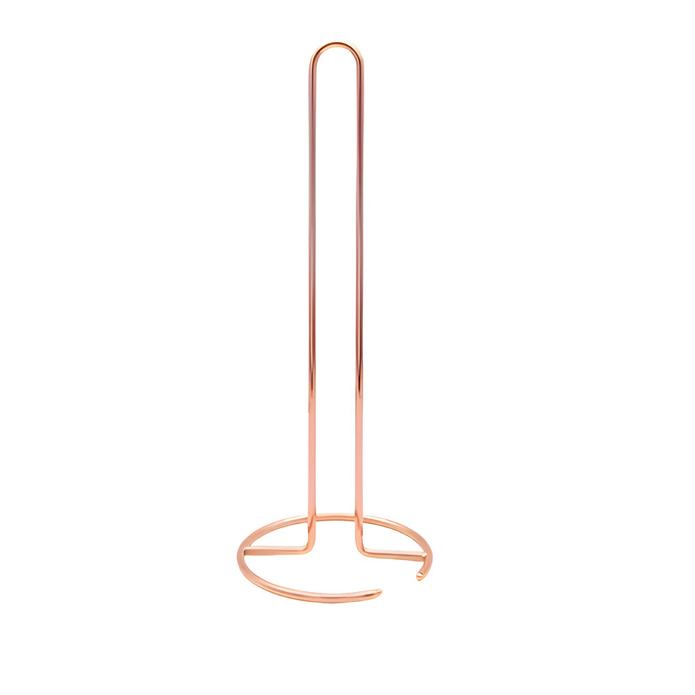 Standing Kitchen Roll Holder Made of Iron with U-Shaped Handle and Round Base for Napkins and Paper Towels