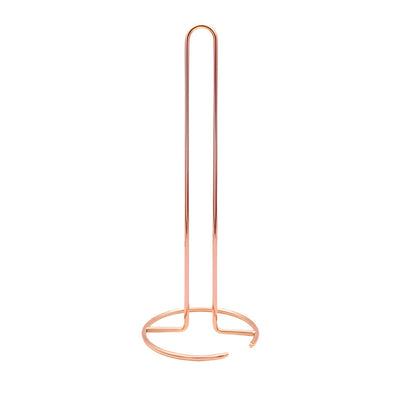 Standing Kitchen Roll Holder Made of Iron with U-Shaped Handle and Round Base for Napkins and Paper Towels
