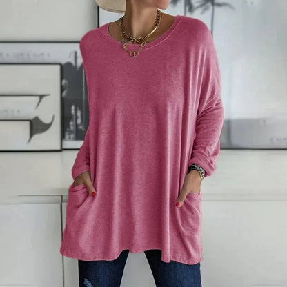 Women's pullover in loose fit with round neckline