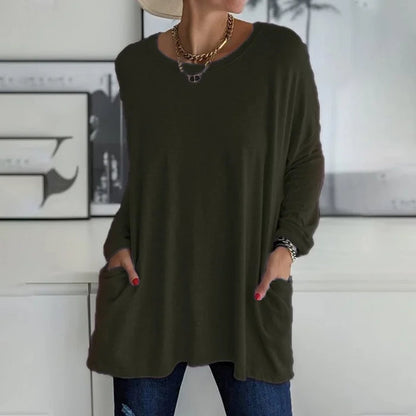 Women's pullover in loose fit with round neckline