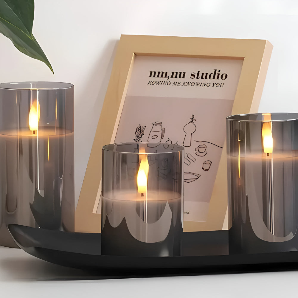 Luminara 3D LED Candle Set – Flameless, Stylish & Safe | Set of 3