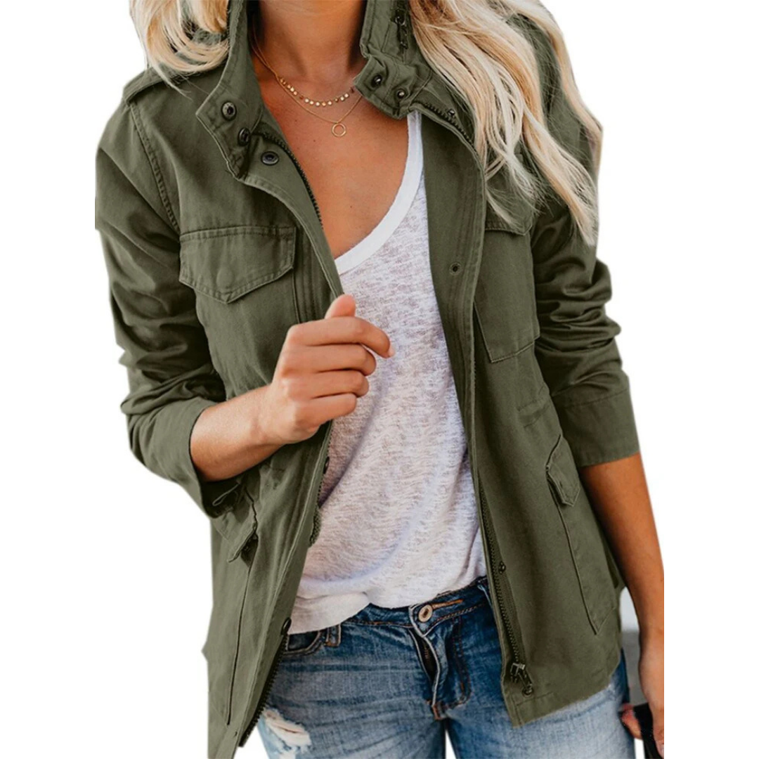 Women's jacket with zipper and modern cut