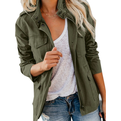 Women's jacket with zipper and modern cut