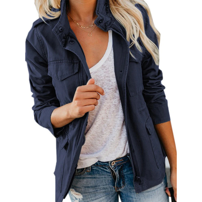 Women's jacket with zipper and modern cut