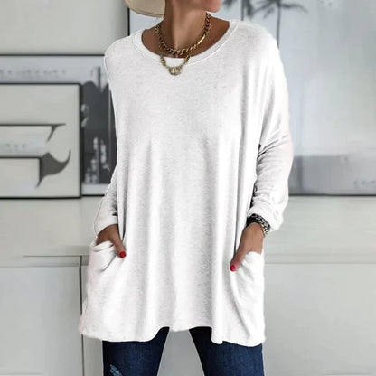 Women's pullover in loose fit with round neckline
