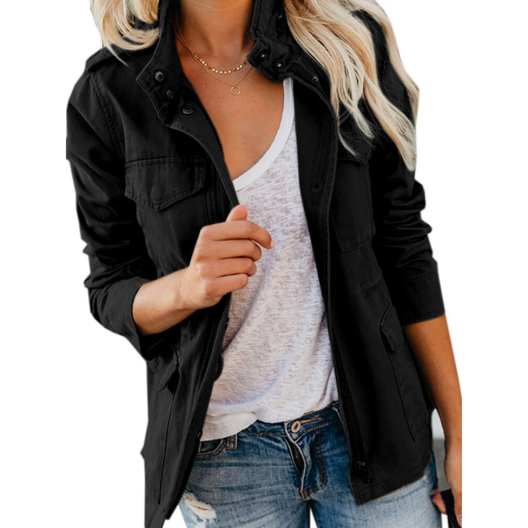 Women's jacket with zipper and modern cut