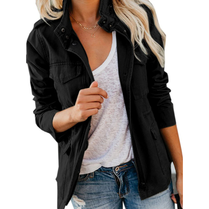 Women's jacket with zipper and modern cut