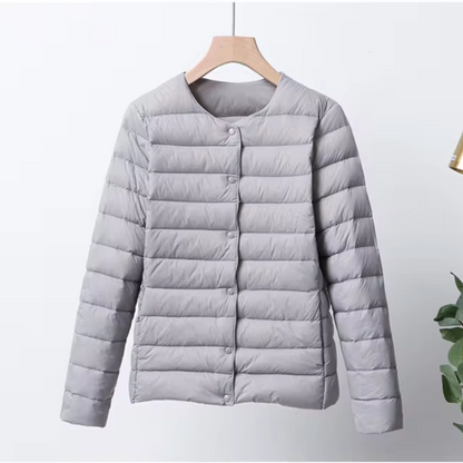 Lightweight women's down jacket with short cut