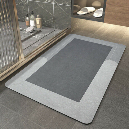 Highly absorbent bath mat, thin, non-slip with diatomite surface, quick-drying, geometric design