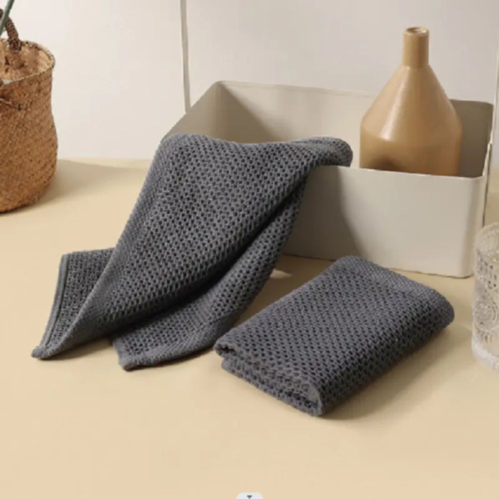 Cotton Waffle Pique Kitchen Towel Absorbent with Hanging Loop Quick-Drying Square